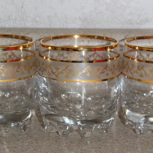 Vintage Victoria Crystal Whiskey Glasses – Gold Trim – Rocks Glass Set – Holiday - Picture 15 of 16